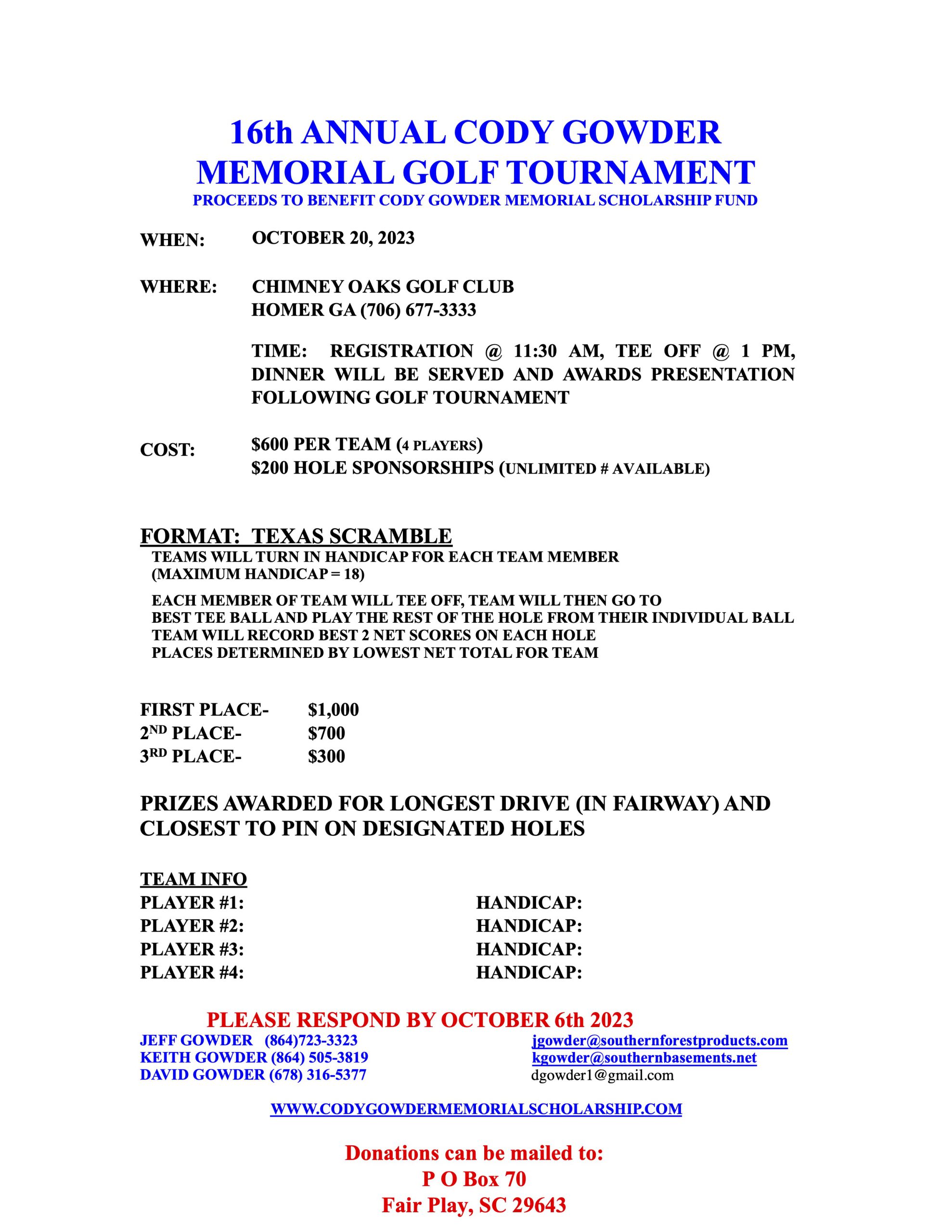 Cody - 2023 Golf Tournament